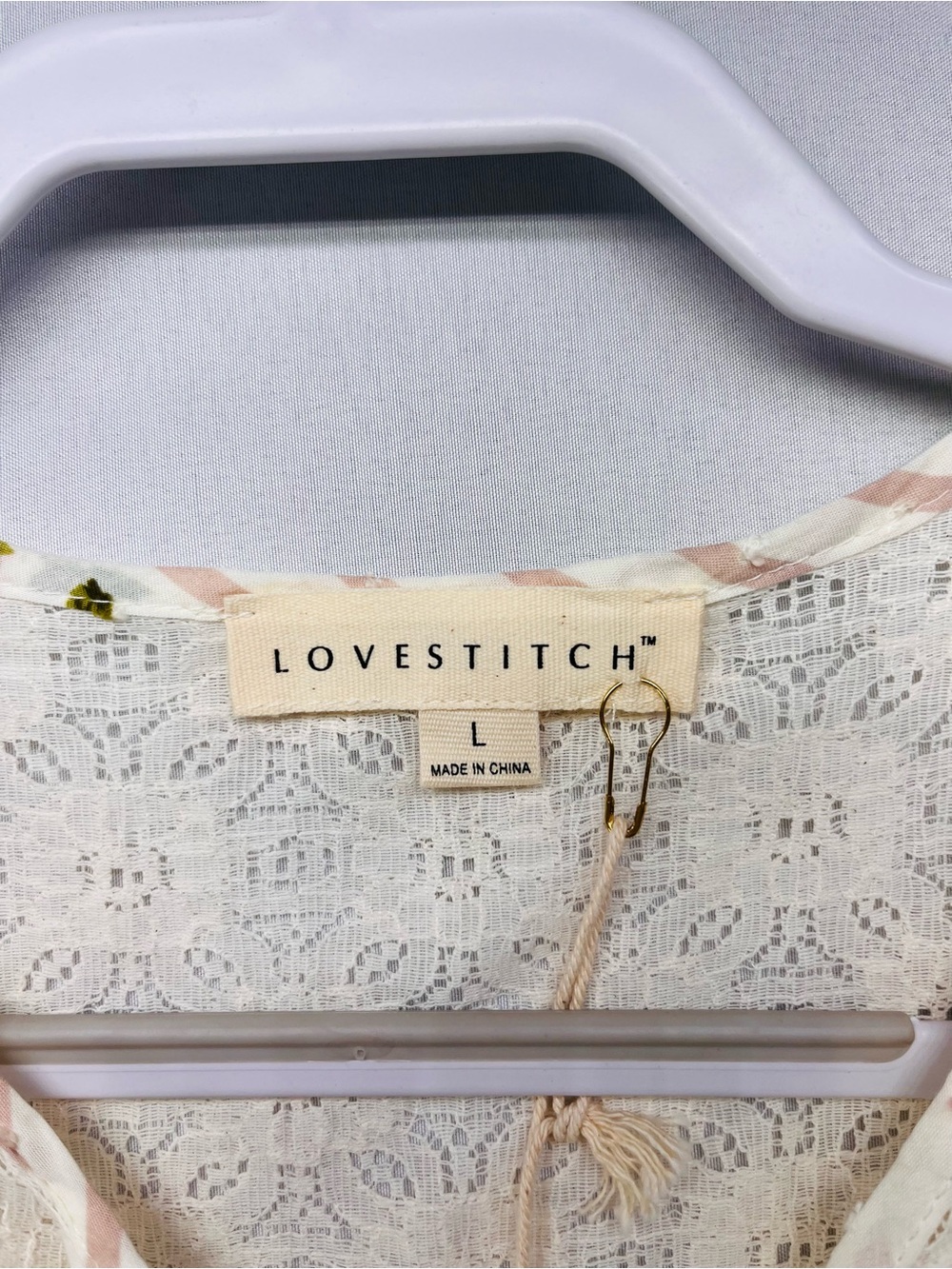 LoveStitch Cottage-core Cream Floral Stripe Bohemian Sleeveless Tunic - Picture 3 of 11